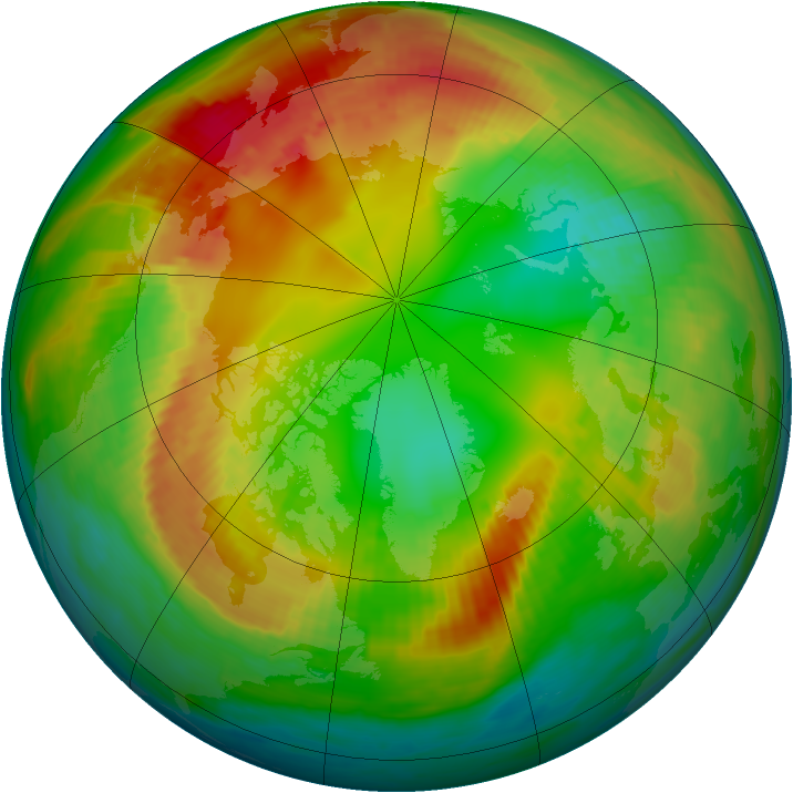 Arctic ozone map for 09 February 2000